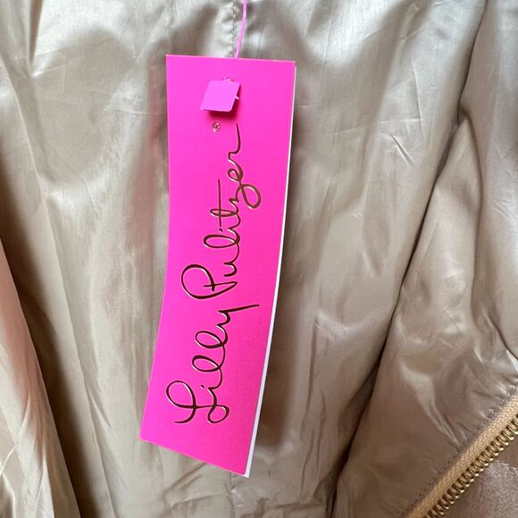 Lilly Pulitzer Jacket Doria Down Puffer Gold Metallic Size 2 - Picture 11 of 14